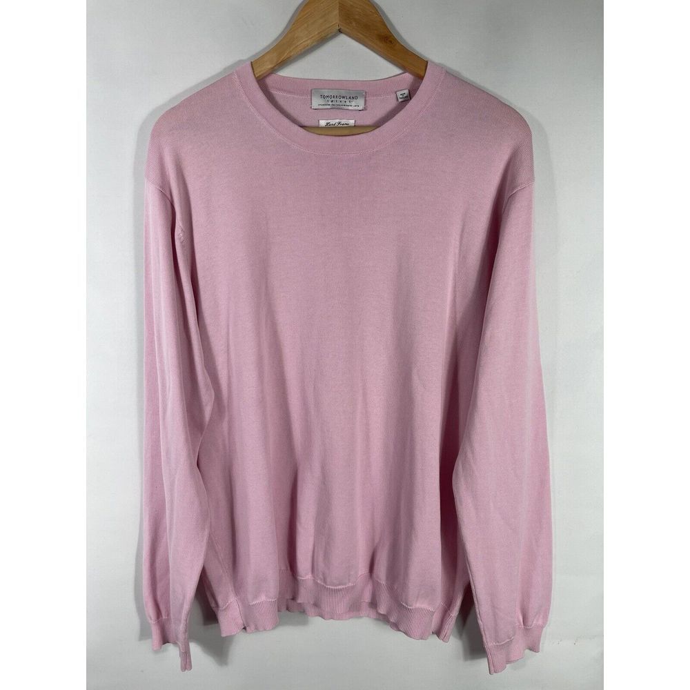 Tomorrowland‎ Tricot Men's XL Pink Hand Frame Crew Neck Sweater